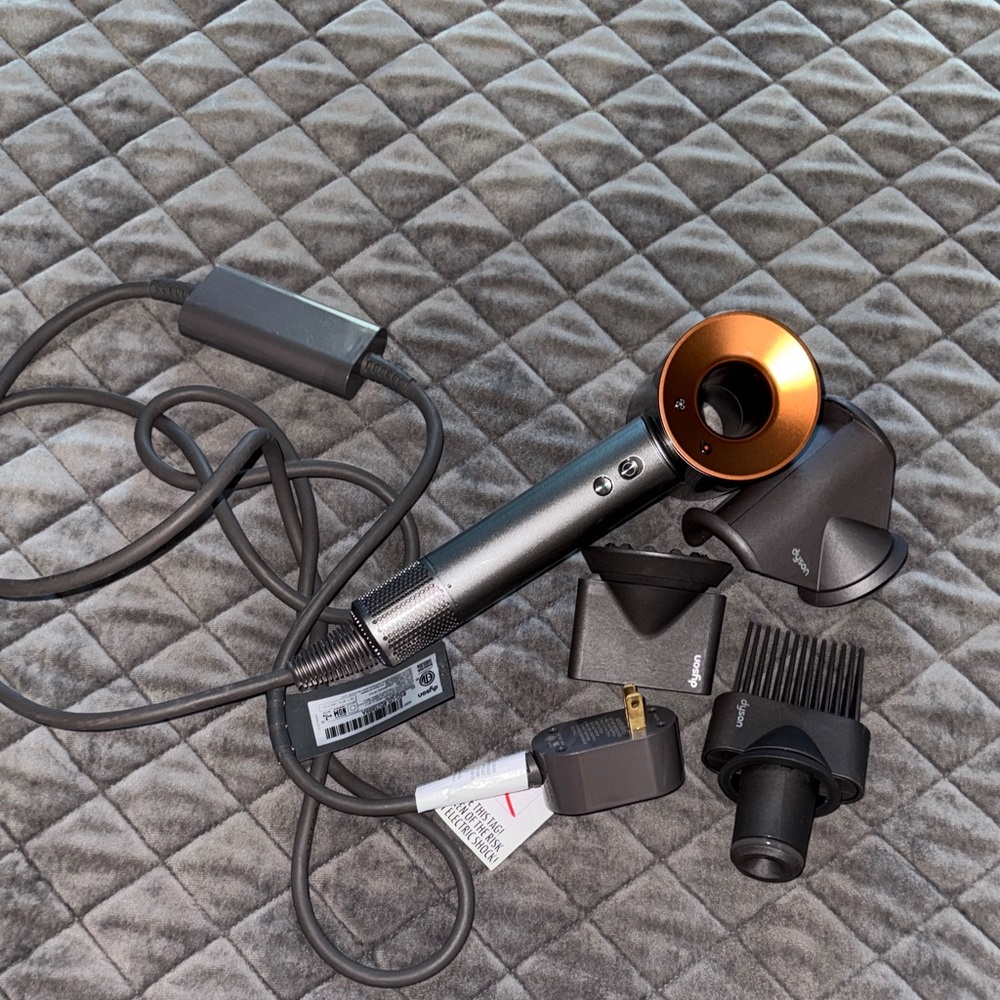 Dyson Hair Dryer with Orange and Gray Finish